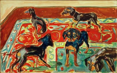 Five Puppies on the Carpet by Edvard Munch